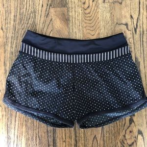 Lululemon Run Speed Shorts Black Polka Dot